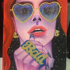 Glitter Lana Del Rey ‘Bad’ Painting Oil